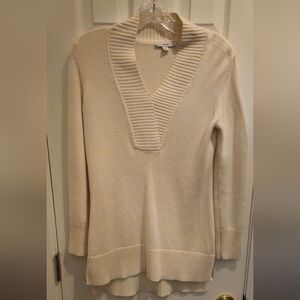 Isaac Mizrahi Live! Cream V-Neck Sweater - Size XS
